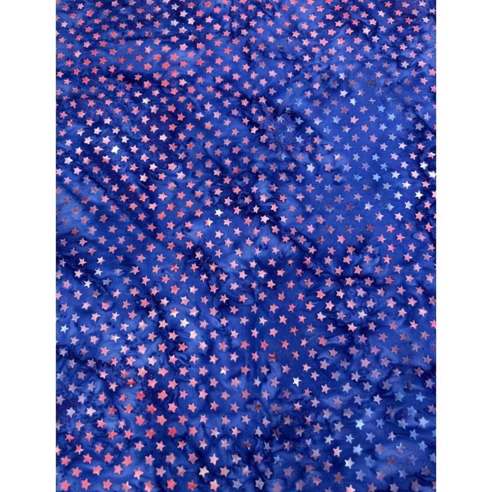 Star Batik 100% Cotton Fabric 3 yards x 44" Wide Blues Pinks